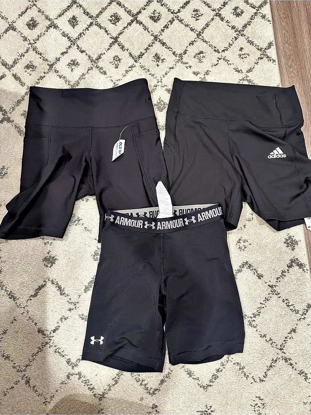 Bundle of 3 Black Biker Shorts. 2 NEW with Tags